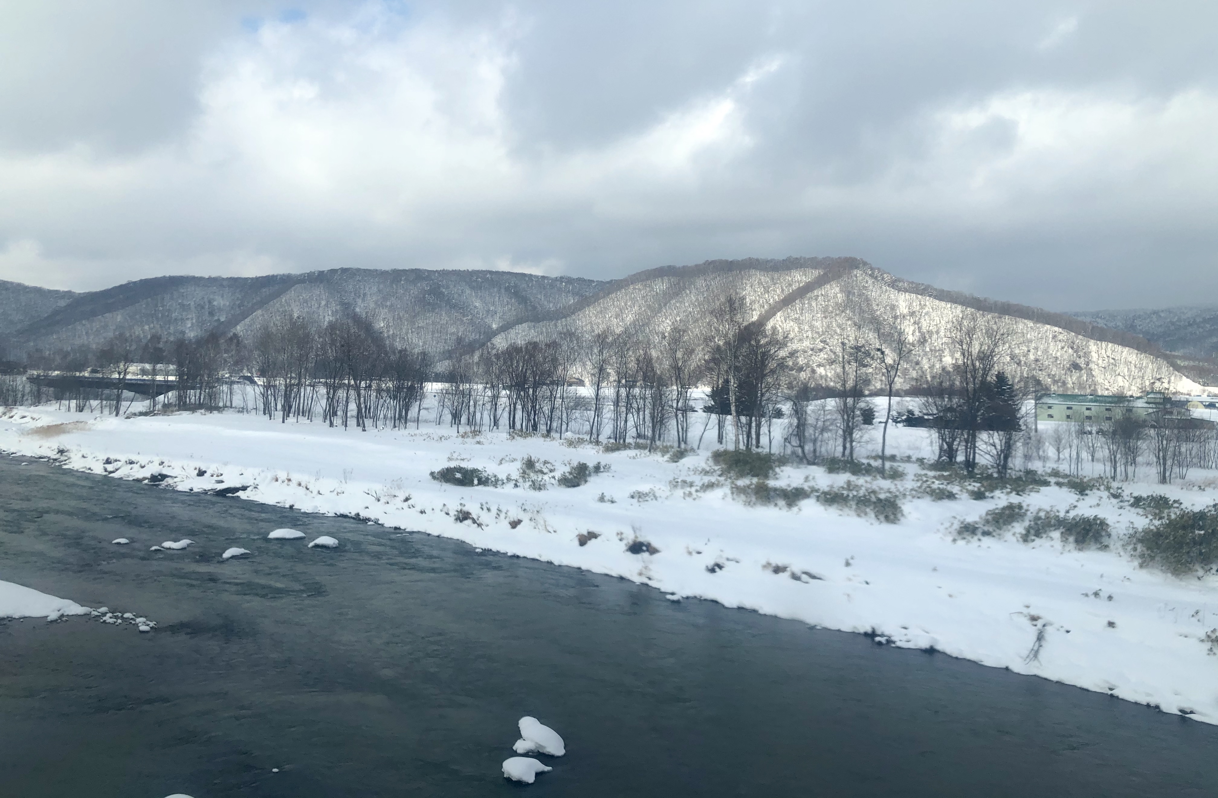 Snow-covered landscape in Hokkaido